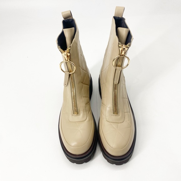 Lolacruz Women’s Zip Ankle Boots Sz 36/6 Nude Quilted